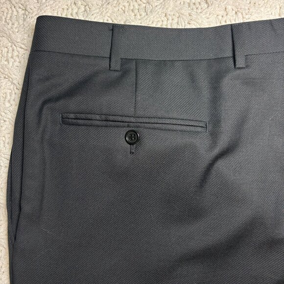 Canali Mens Wool Pleated Dress Pants Black Trousers 54IT w36 Made In Italy NWOT - Picture 9 of 15
